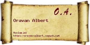 Oravan Albert névjegykártya